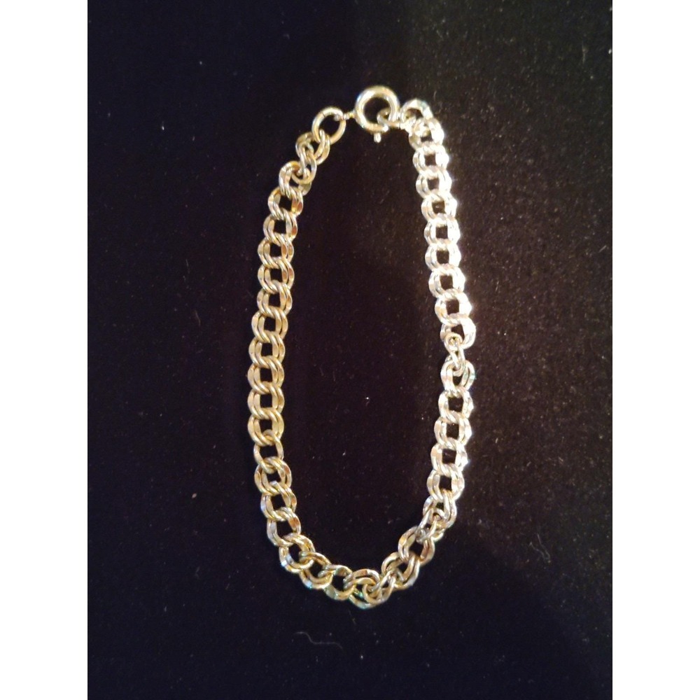 Sterling Double Link Charm Bracelet